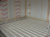 Underfloor heating installed
