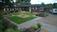 Oak flower beds